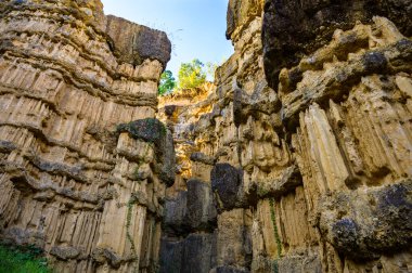 Pha Chor, the rocky cliffs are shaped like huge walls and pillars in Mae Wang National Park, Chiang Mai Province.