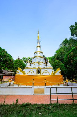 White Pagoda of Wat Luang Khun Win in Chiangmai Province, Thailand.