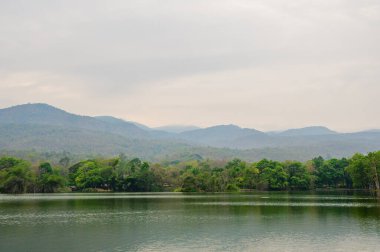 Ang Kaew Reservoir in Chiangmai Province at Evening, Thailand.
