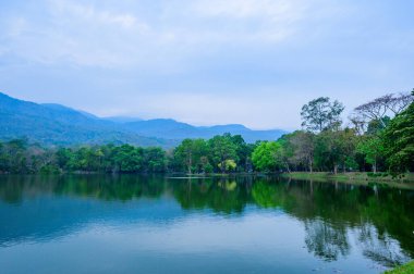 Ang Kaew Reservoir in Chiangmai Province at Evening, Thailand.