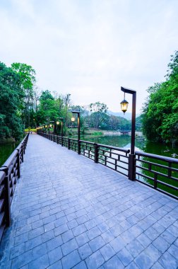 Walkway Bridge in Public Park, Chiangmai Province.