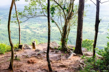 Natural Viewpoint on The Cliff of Wat Pa Phu Pha Sung, Nakhon Ratchasima Province.