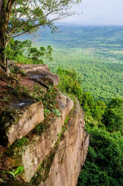 Natural Viewpoint on The Cliff of Wat Pa Phu Pha Sung, Nakhon Ratchasima Province.