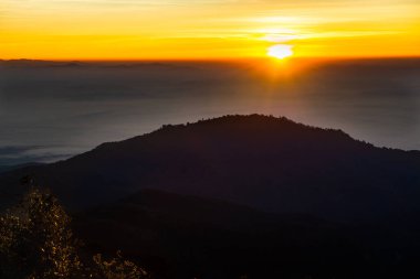 Mountain view during sunrise at Mon Sone View Point, Chiang Mai Province.