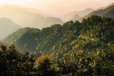 Mountain view during sunrise at Mon Sone View Point, Chiang Mai Province.