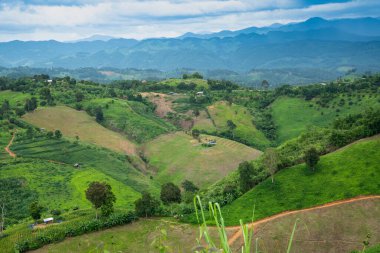 Beautiful Mountain Views in Nan Province, Thailand.