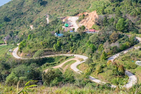 Road Winding Steep Doi Pha Tang Chiang Rai Province — Stok fotoğraf