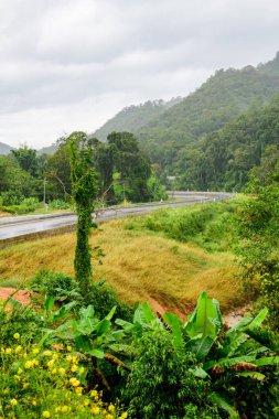 Highway in Rain at Chiangmai Province, Thailand.