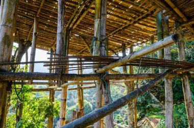 Bamboo structure of platform at at Pha Hi village, Chiang Rai province.