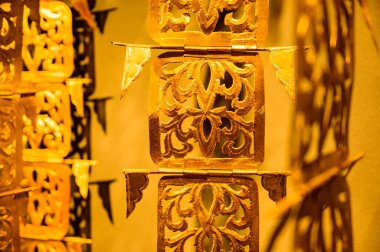 Lanna Style Art on Metal Sheet, Chiang Mai Province.