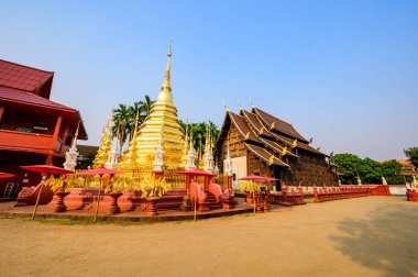 Ancient Golden Pagoda in Wat Phan Tao, Chiang Mai Province.