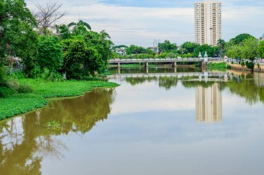 Nawarat Bridge with Ping River in Chiang Mai Province, Thailand.