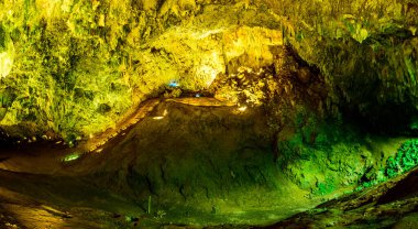 Panorama view of Thamluang cave in Thamluang Khunnam Nangnon National Park, Chiang Rai province.