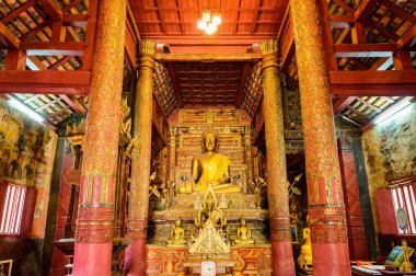 CHIANG MAI, THAILAND - March 21, 2021 : Ancient Buddha Statue of Wat Hang Dong in Chiang Mai City, Thailand.