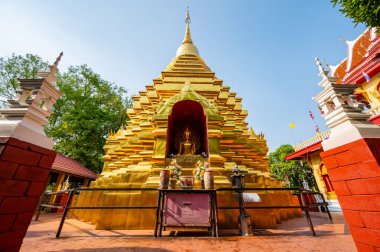 Golden Pagoda in Phan On Temple, Chiang Mai Province.
