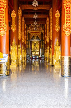 Pra Chao Tan Jai statue in Lanna style building, Chiang Mai province.