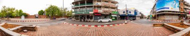 CHIANG MAI, THAILAND - April 27, 2020 :  Tha Phae Gate Intersection in Chiang Mai Province, Thailand.