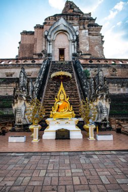 Ancient pagoda in Chedi Luang Varavihara temple, Chiangmai province.