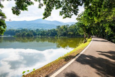 Ang Kaew Reservoir in Chiang Mai University, Thailand.