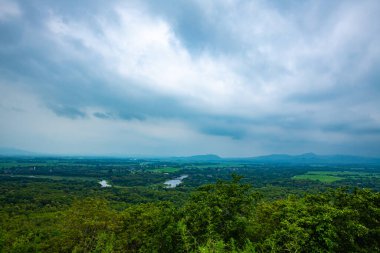 Aerial view at Wat Pra That Doi Pra Chan viewpoint, Lampang province.