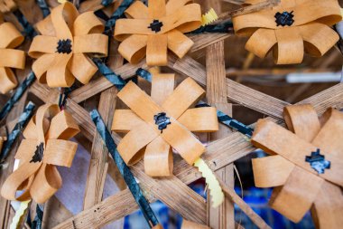 Wooden flower for Thai tradition, Thailand.