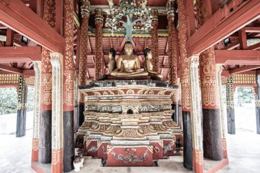 Ancient Buddha in Pong Sanuk temple, Lampang province.