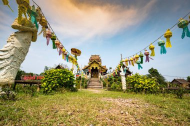 Beautiful park of Tah Mai I temple, Chiang Mai province.