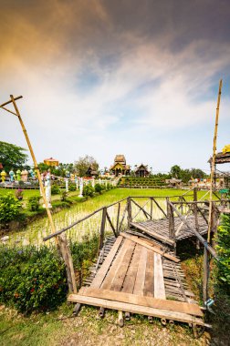 Beautiful park of Tah Mai I temple, Chiang Mai province.