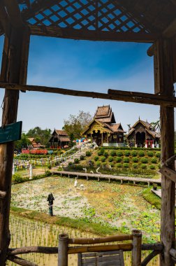 Beautiful park of Tah Mai I temple, Chiang Mai province.