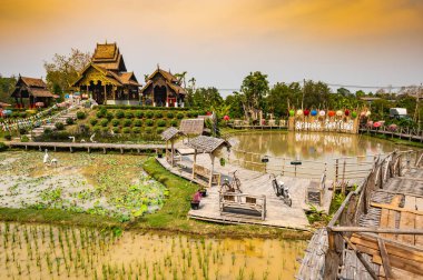 Beautiful park of Tah Mai I temple, Chiang Mai province.