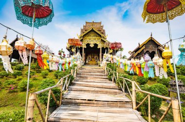 Beautiful park of Tah Mai I temple, Chiang Mai province.