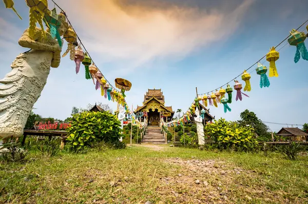 Beautiful park of Tah Mai I temple, Chiang Mai province.