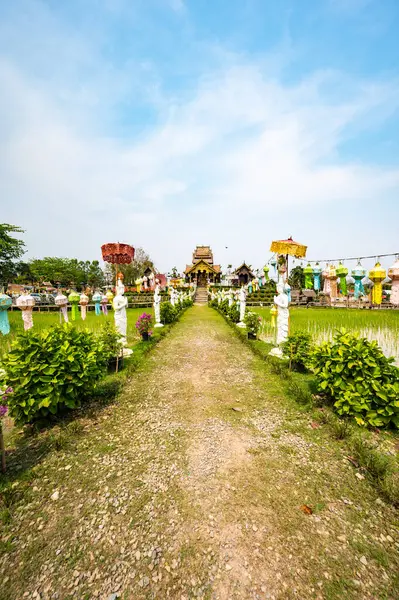 Beautiful park of Tah Mai I temple, Chiang Mai province.