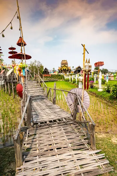 Beautiful park of Tah Mai I temple, Chiang Mai province.