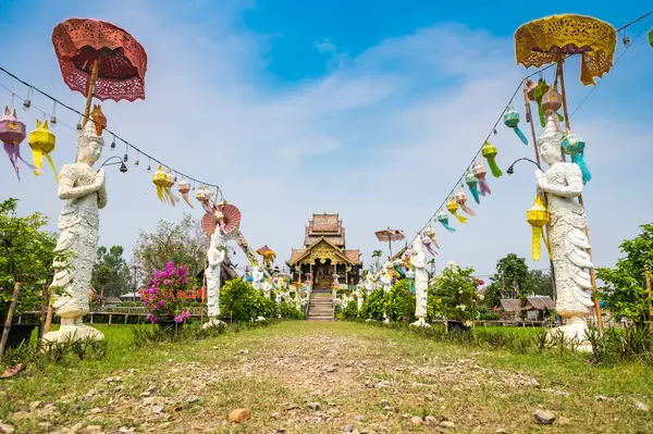 Beautiful park of Tah Mai I temple, Chiang Mai province.
