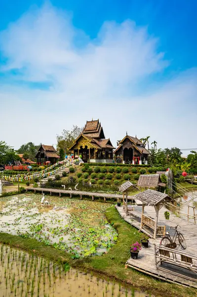 Beautiful park of Tah Mai I temple, Chiang Mai province.