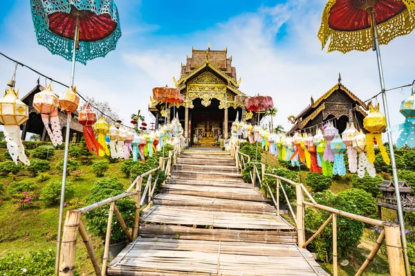Beautiful park of Tah Mai I temple, Chiang Mai province.