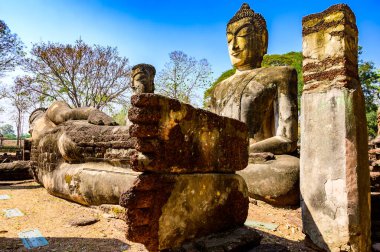 Ancient Buddha statue in Pra Khaeo temple, Kamphaeng Phet province.