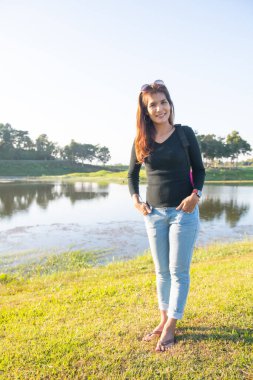 Asia woman with natural background, Thailand.