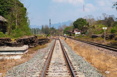 Tayland 'ın Lampang ilindeki Mae Moh tren istasyonu.