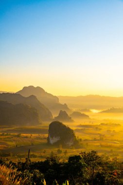 Phu Langka Ulusal Parkı, Tayland Güzel Dağ Manzarası.