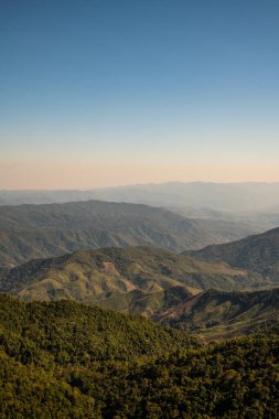 Mountain view at 1715 view point in Nan province, Thailand.