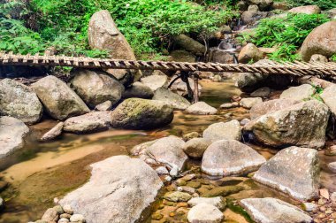 Pong Pra Banyo Şelalesi manzarası, Chiang Rai Eyaleti.