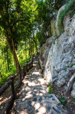 Pathway to tourist attraction of Phratupha rock painting, Lampang province.