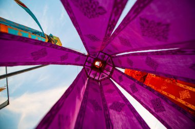 Lanna style lantern in Phra That Hariphunchai temple, Lamphun province.