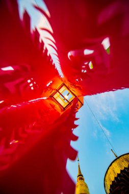 Lanna style lantern in Phra That Hariphunchai temple, Lamphun province.