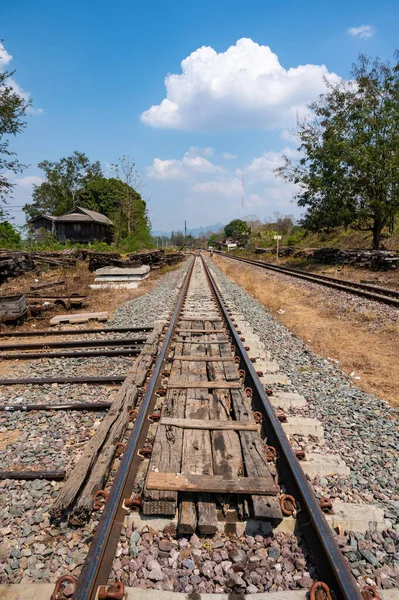 Railway track at maintenance station, Lampang province.