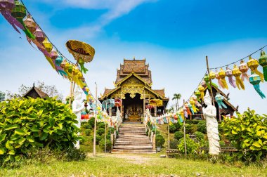 Beautiful park of Tah Mai I temple, Chiang Mai province.