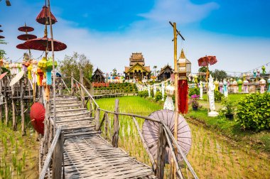 Beautiful park of Tah Mai I temple, Chiang Mai province.