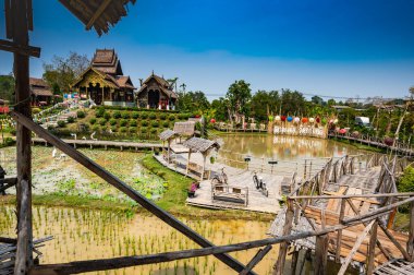 Beautiful park of Tah Mai I temple, Chiang Mai province.